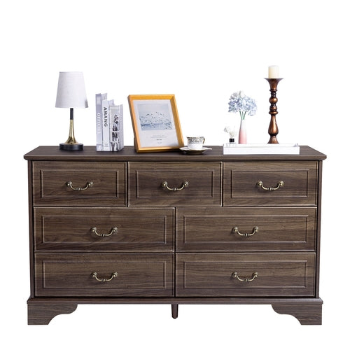 Lunelux™ – 7-Drawer Chest of Drawers (P2 MDF, Walnut Finish)