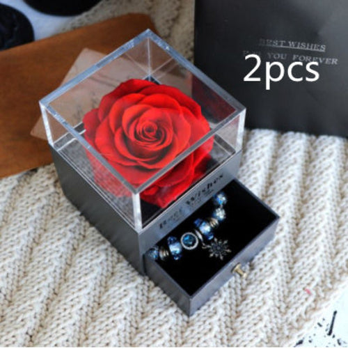 Eternal Flower Rose Jewelry Box for Birthday Presents Valentines Day