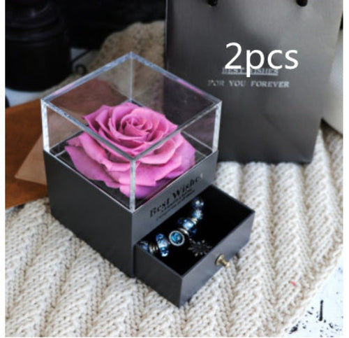 Eternal Flower Rose Jewelry Box for Birthday Presents Valentines Day