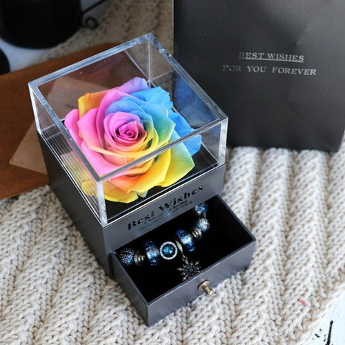 Eternal Flower Rose Jewelry Box for Birthday Presents Valentines Day