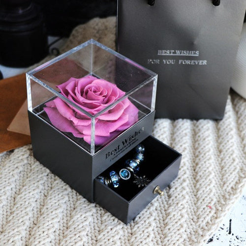 Eternal Flower Rose Jewelry Box for Birthday Presents Valentines Day