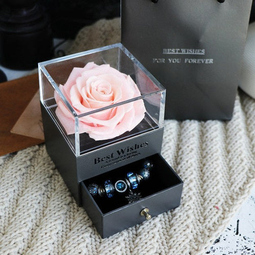 Eternal Flower Rose Jewelry Box for Birthday Presents Valentines Day