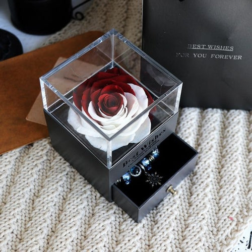 Eternal Flower Rose Jewelry Box for Birthday Presents Valentines Day