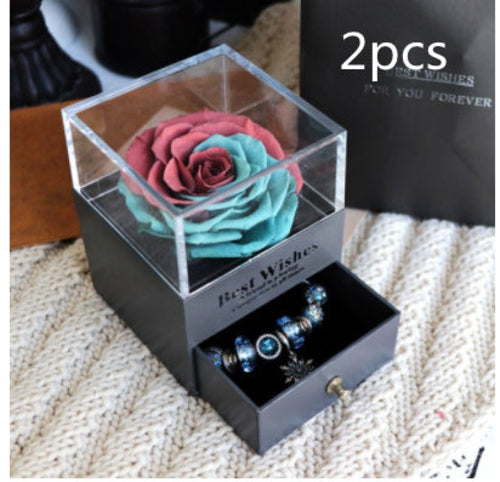 Eternal Flower Rose Jewelry Box for Birthday Presents Valentines Day