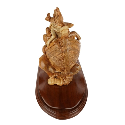 Handgeschnitzte Bootsszene „Jesus stillt den Sturm“ – Exklusive