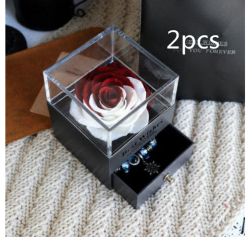 Eternal Flower Rose Jewelry Box for Birthday Presents Valentines Day