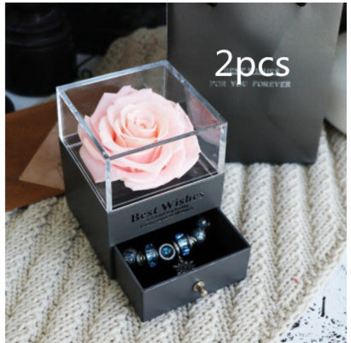 Eternal Flower Rose Jewelry Box for Birthday Presents Valentines Day
