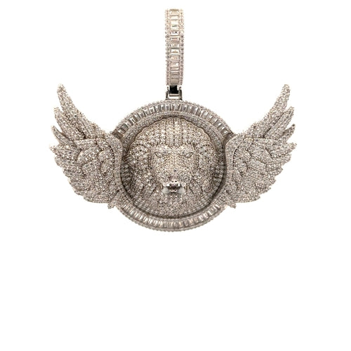 PLACID 2.61 CTW 925 MOISSANITE RHODIUM ICED OUT PENDANT I 998491