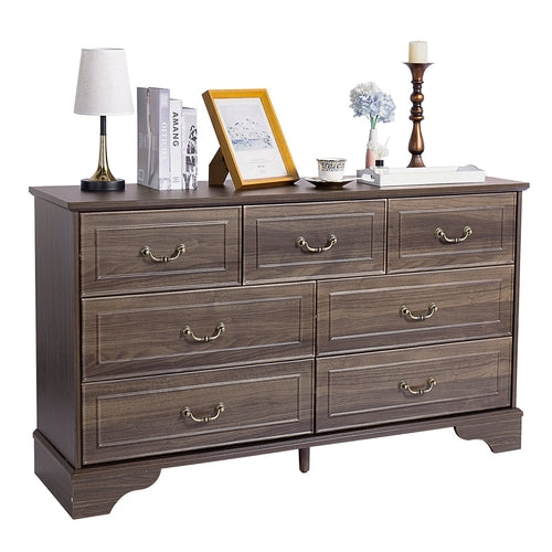 Lunelux™ – 7-Drawer Chest of Drawers (P2 MDF, Walnut Finish)