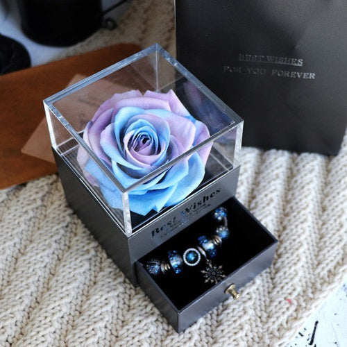 Eternal Flower Rose Jewelry Box for Birthday Presents Valentines Day