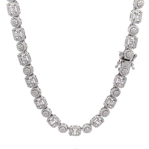 ENIGMATIC 10.11 CTW 8 MM RHODIUM MOISSANITE ICED OUT CHAIN  |  996481