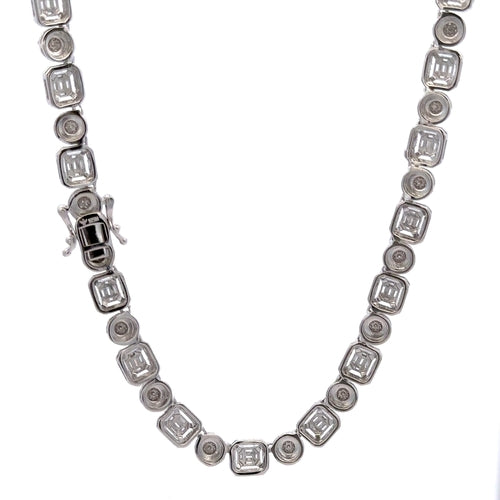 ENIGMATIC 10.11 CTW 8 MM RHODIUM MOISSANITE ICED OUT CHAIN  |  996481