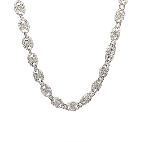 ENIGMATIC 10.11 CTW 8 MM RHODIUM MOISSANITE ICED OUT CHAIN  |  996481