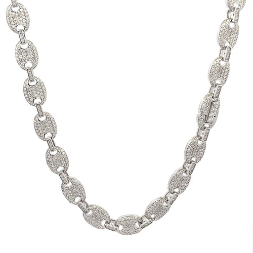 ENIGMATIC 10.11 CTW 8 MM RHODIUM MOISSANITE ICED OUT CHAIN  |  996481