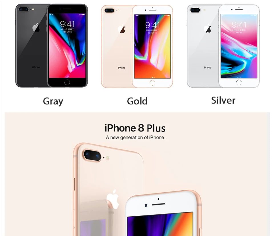 Original Unlocked Apple IPhone 8 Plus 64GB/256GB Hexa Core 3D Touch ID LTE WIFI 12.0MP 4.7inch Fingerprint Used Mobile Phone