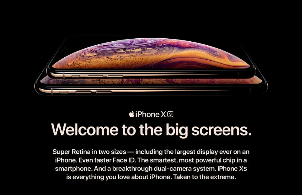 Apple iPhone XS 5.8"/XS MAX 6.5“RAM 4GB ROM 64GB/256GB/512GB Smartphone Hexa Core IOS A12 Bionic NFC LTE 4G Unlocked Used Phone