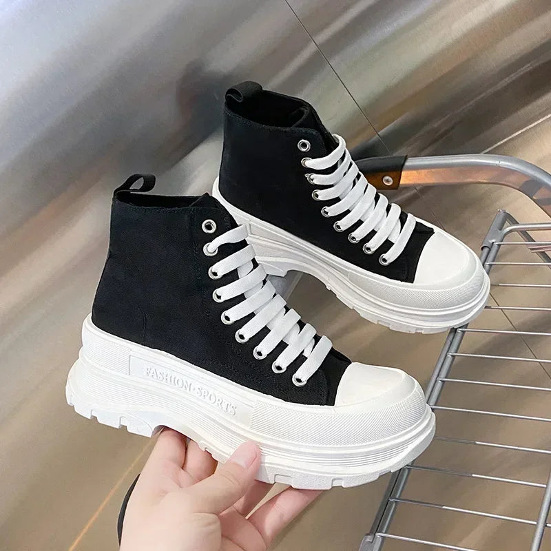 Women/Man Boots  New Thick Soled Canvas Shoes Couple's Casual Shoes Height Increasing Comfort Non Slip Outdoor Boots