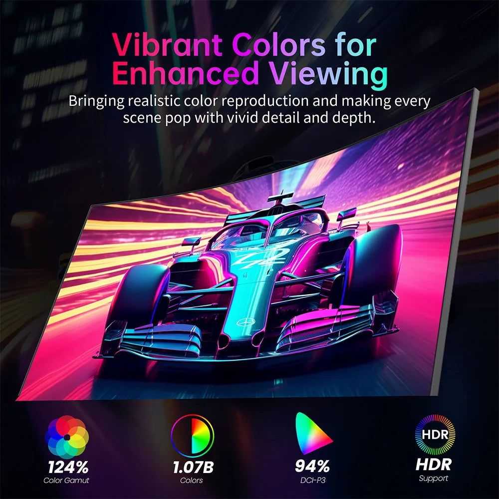 KTC H27S25E Gaming Monitor, 27 inch 2560*1440 QHD CSOT HVA Screen, 1000R Curvature, 240Hz Refresh Rate, 1ms MPRT Response Time