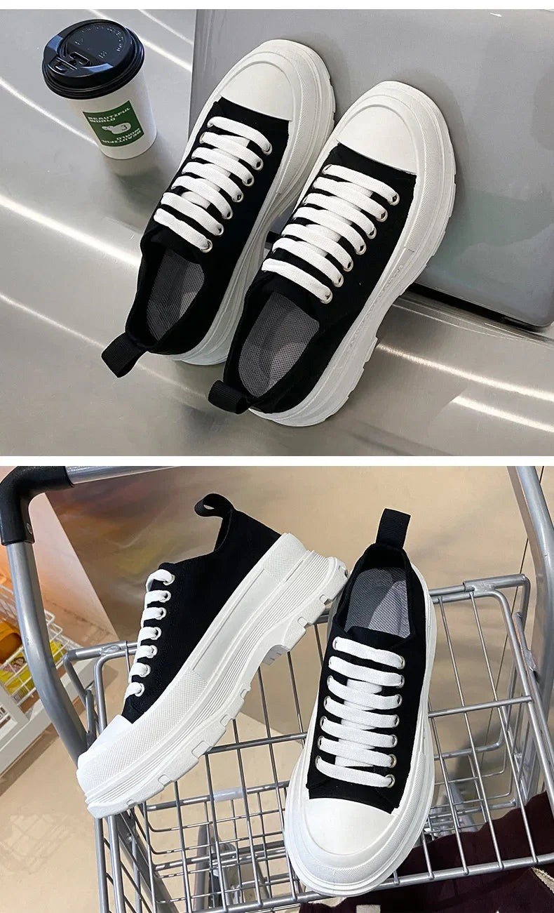 Women/Man Boots  New Thick Soled Canvas Shoes Couple's Casual Shoes Height Increasing Comfort Non Slip Outdoor Boots