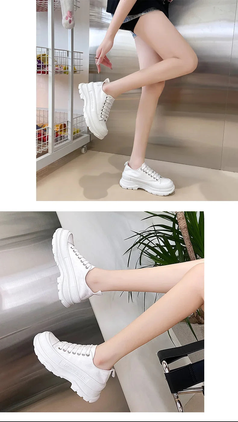 Women/Man Boots  New Thick Soled Canvas Shoes Couple's Casual Shoes Height Increasing Comfort Non Slip Outdoor Boots