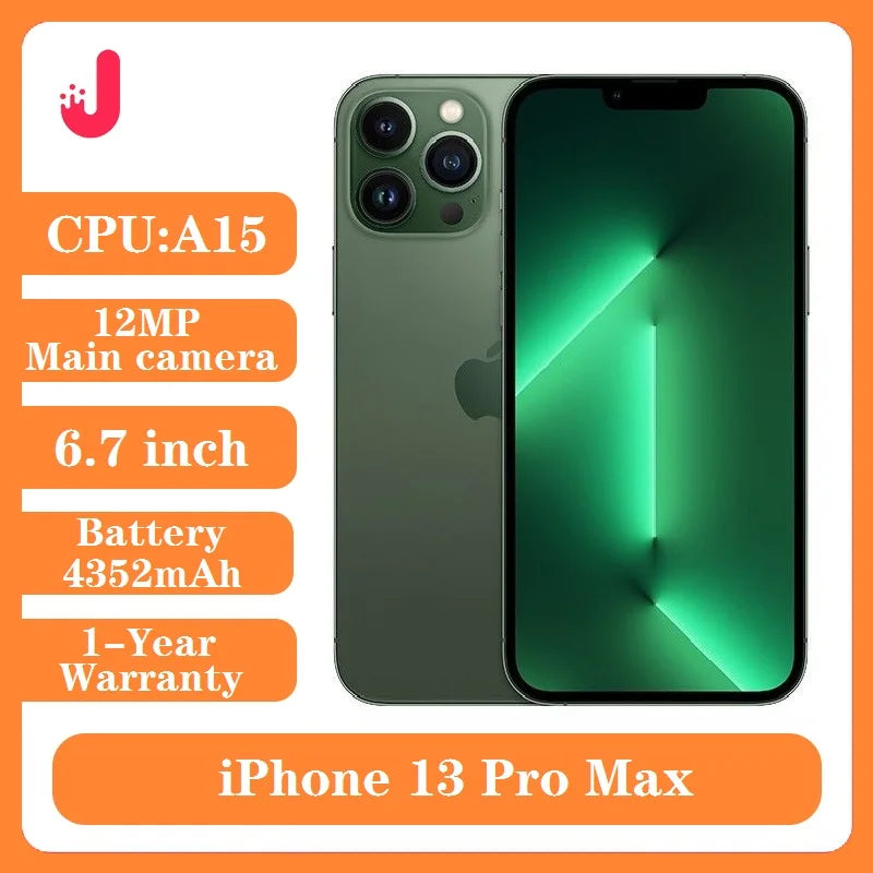 Unlocked Apple iPhone 13 Pro Max  6.7" OLED 128GB 256GB ROM A15 IOS Face ID 5G Mobile Phones iPhone 13 Pro  max