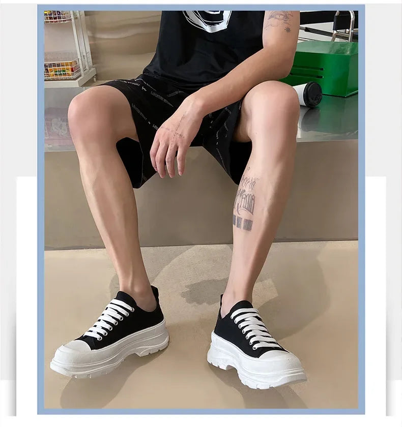 Women/Man Boots  New Thick Soled Canvas Shoes Couple's Casual Shoes Height Increasing Comfort Non Slip Outdoor Boots