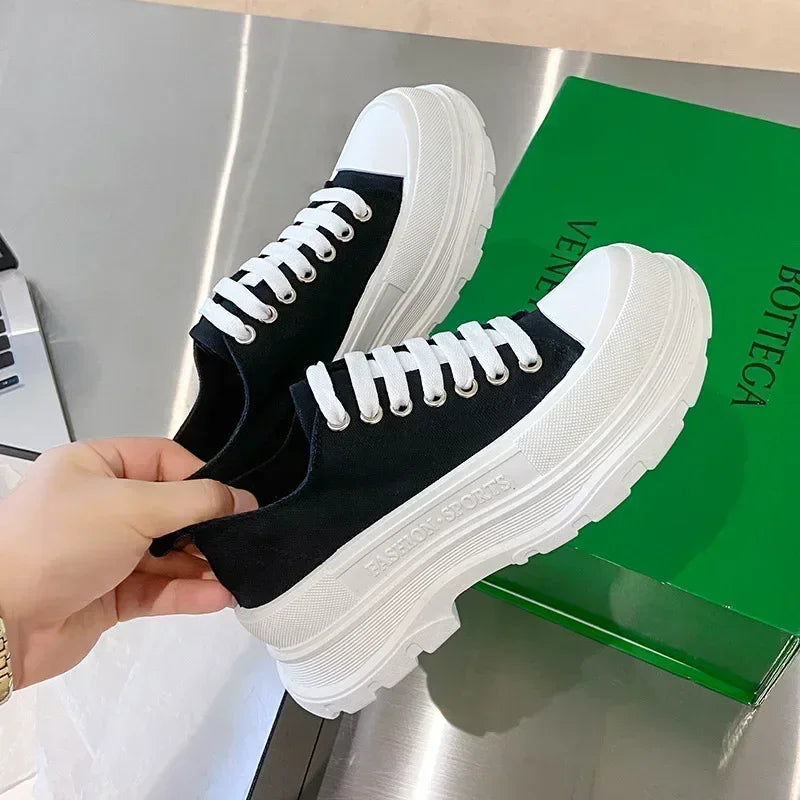 Women/Man Boots  New Thick Soled Canvas Shoes Couple's Casual Shoes Height Increasing Comfort Non Slip Outdoor Boots