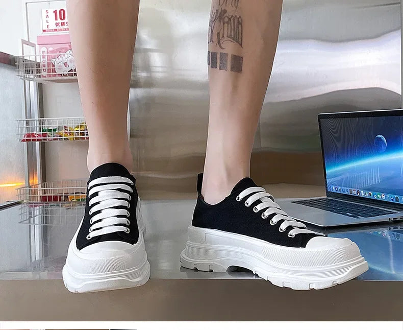 Women/Man Boots  New Thick Soled Canvas Shoes Couple's Casual Shoes Height Increasing Comfort Non Slip Outdoor Boots