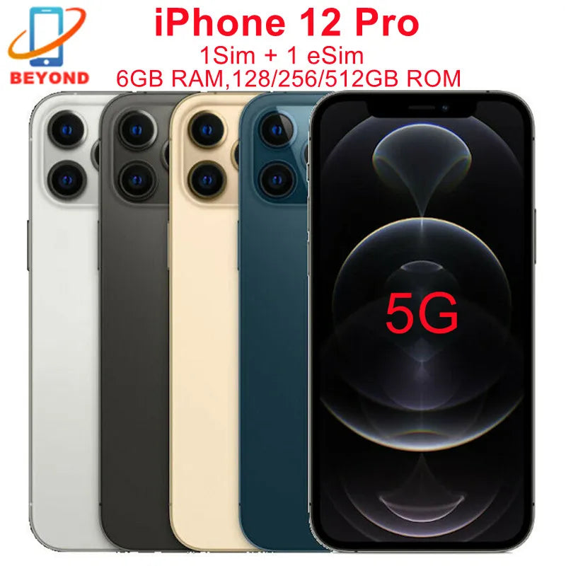 Genuine Apple iPhone 12 Pro 12pro 128/256/512GB ROM 6.1" Original OLED RAM 6GB A14 Bionic IOS Face ID NFC Unlocked 5G 98% New