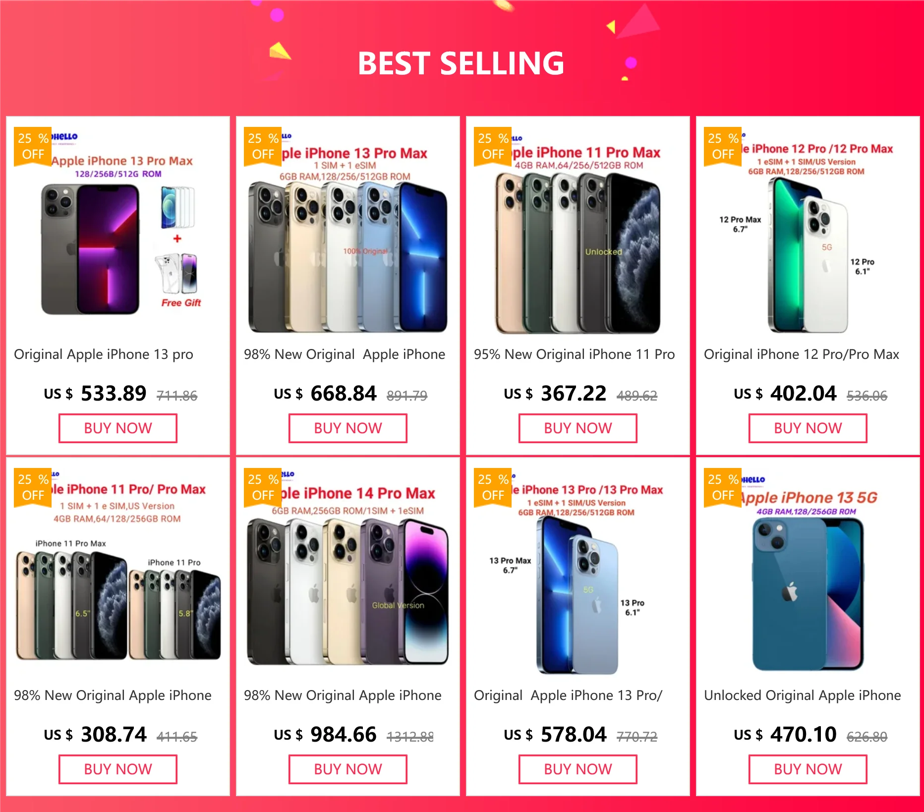 98% New Original Apple iPhone 12/13 mini 5.4" Genuine RAM 4GB ROM 128/256GB A15 Bionic IOS Face ID NFC 5G Unlocked  Cellphone