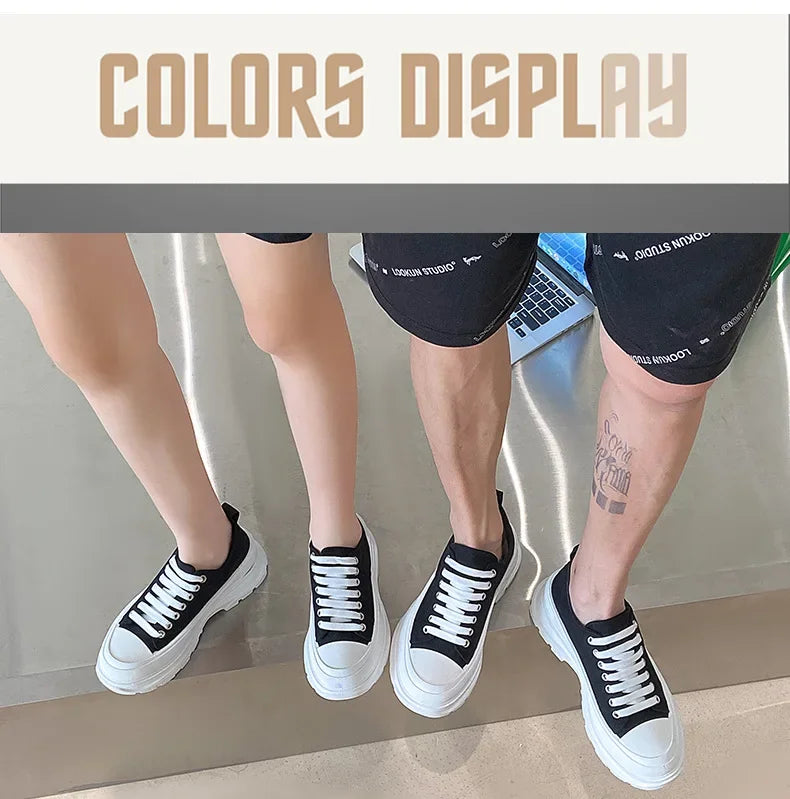 Women/Man Boots  New Thick Soled Canvas Shoes Couple's Casual Shoes Height Increasing Comfort Non Slip Outdoor Boots