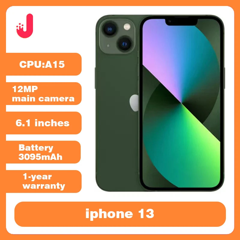 Unlocked Apple iPhone 13 6.1" Retina XDR OLED RAM 4GB ROM 128/256GB Face ID A15 IOS 5G  iPhone13 Smartphone