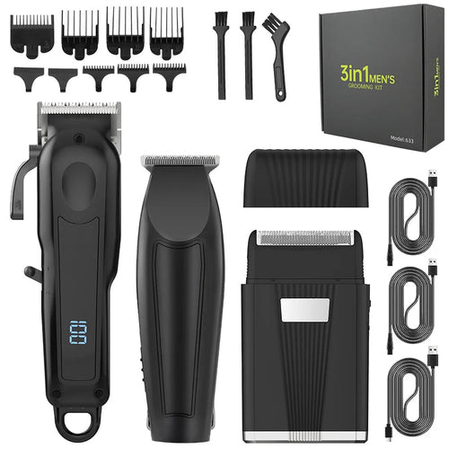 3-in-1 Hair Cleaning Set Intelligent Digital Hair Clipper Home Oil