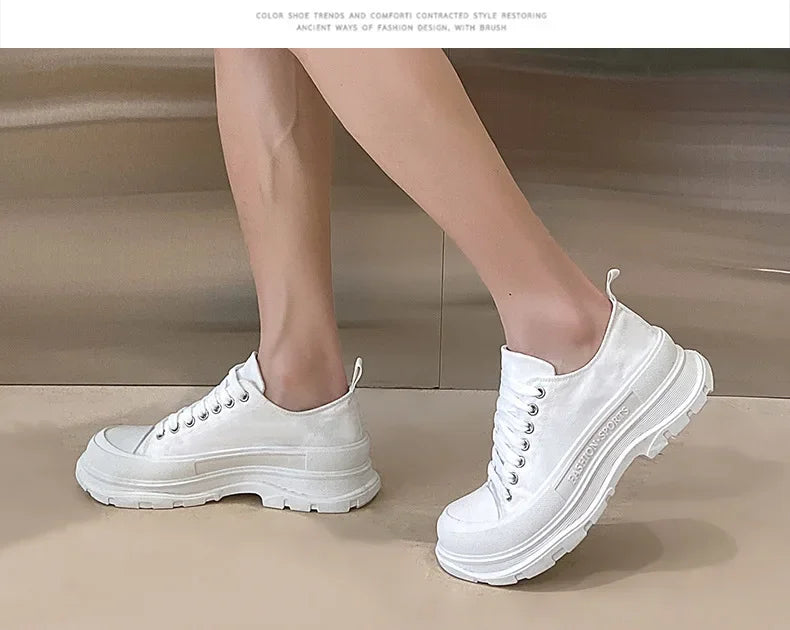 Women/Man Boots  New Thick Soled Canvas Shoes Couple's Casual Shoes Height Increasing Comfort Non Slip Outdoor Boots