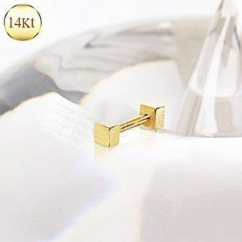 14Kt Yellow Gold Cubed Cartilage Earring