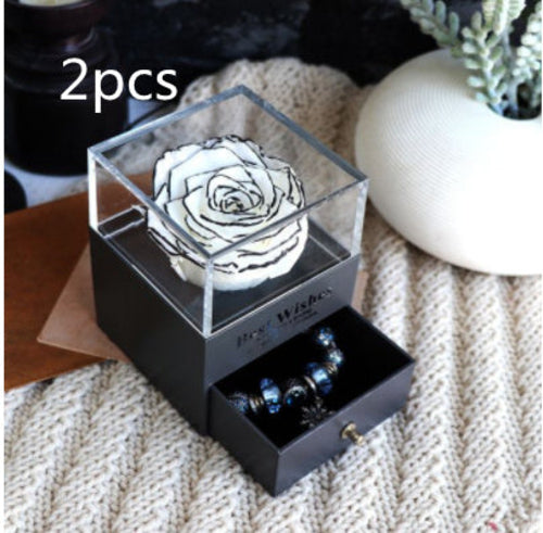 Eternal Flower Rose Jewelry Box for Birthday Presents Valentines Day
