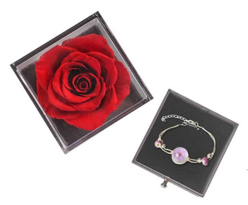 Eternal Flower Rose Jewelry Box for Birthday Presents Valentines Day