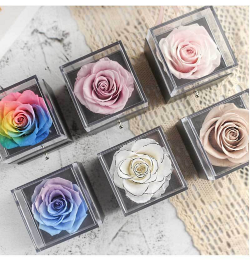 Eternal Flower Rose Jewelry Box for Birthday Presents Valentines Day