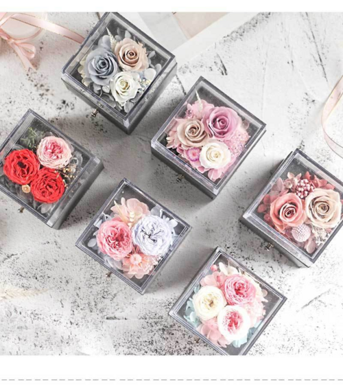 Eternal Flower Rose Jewelry Box for Birthday Presents Valentines Day