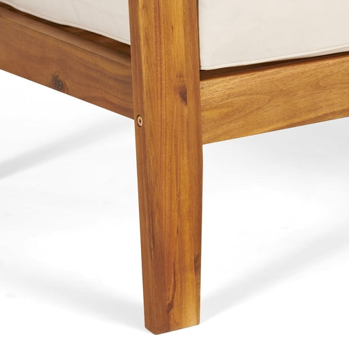 LuneluX_Home - Garden Club Chair Set (2 pcs, Acacia Wood & Beige